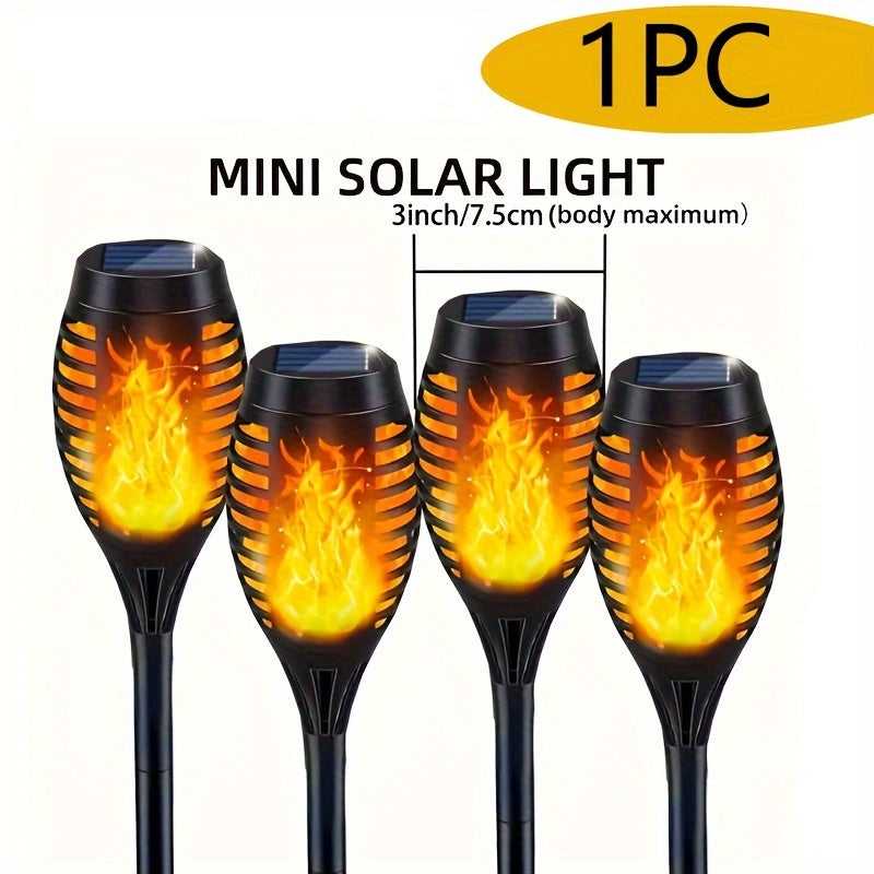 12 LED Solar Flame Lights: Ideal for Outdoor Use - Suitable for Patios, Gardens, Camping, Paths and Lawn Decorations - Polycrystalline Silicon Solar Panel - Waterproof and Heat Resistant - No Remote Control - Easy Installation - No Batteries Included