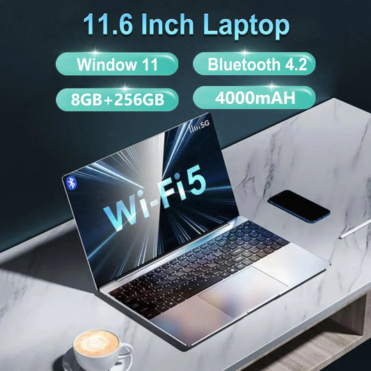 11.6 Inch Laptop 8GB Ram 256GB SSD Windows 11 Notebook Pc Gamer N4020 Office Computer with Wifi Camera