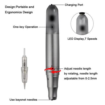 Permanent Makeup Eyebrow Machine Professional Makeup Gun Tattoo Machine Permanent Eyebrows Lip Pen Tattoo Gun with Holder Stand