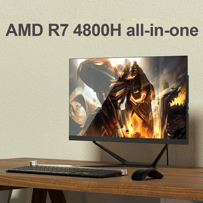 All-in-One Computer Ultra-thin 23.8 inch IPS Monitor 7nm AMD Ryzen 7 4800H Desktop PC Gamer 2*DDR4 NVMe SSD Windows 10 AX WiFi6