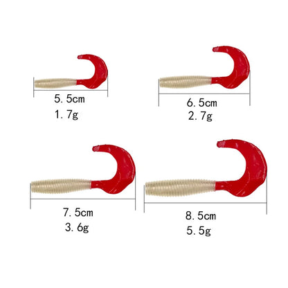 10Pcs Fish Lure Soft Bait 55/65/75/85mm Worm Artificial Silicone Lure for Fishing with Salt Smell Carp Bass Pesca Fishing Takcle