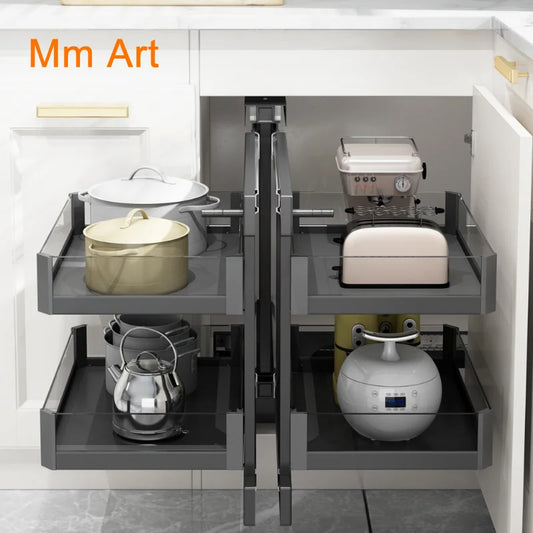 Cabinet Corner Pull-out Basket Kitchen Pot Rack Pull-out Basket Storage Rack Full Pull-out Cabinet Corner