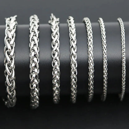 Fashion Chain 316L Stainless Steel Bracelet 3mm 4mm 5mm 6mm 7mm Lanterns Necklace Bracelet For Women Men Girl Boy