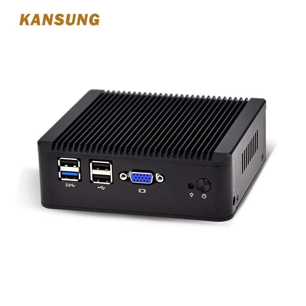 KANSUNG Cheap Mini PC 4 LAN Intel N2920 J1900 Barebone Fanless Linux Windows Computer Desktop Mini PC x86 Firewall Router PC