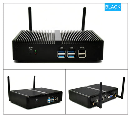 Eglobal Cheap Fanless Mini PC Windows 10 Pro Intel i5 7200U i3 7167U DDR4/DDR3 Barebone Computer Components4K HTPC WiFi HDMI VGA