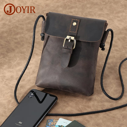 JOYIR Genuine Leather Crossbody Bag for Men Small Messenger Bags for Phone  Pouch Cigarette Case Luxury Casual Shoulder Bag New