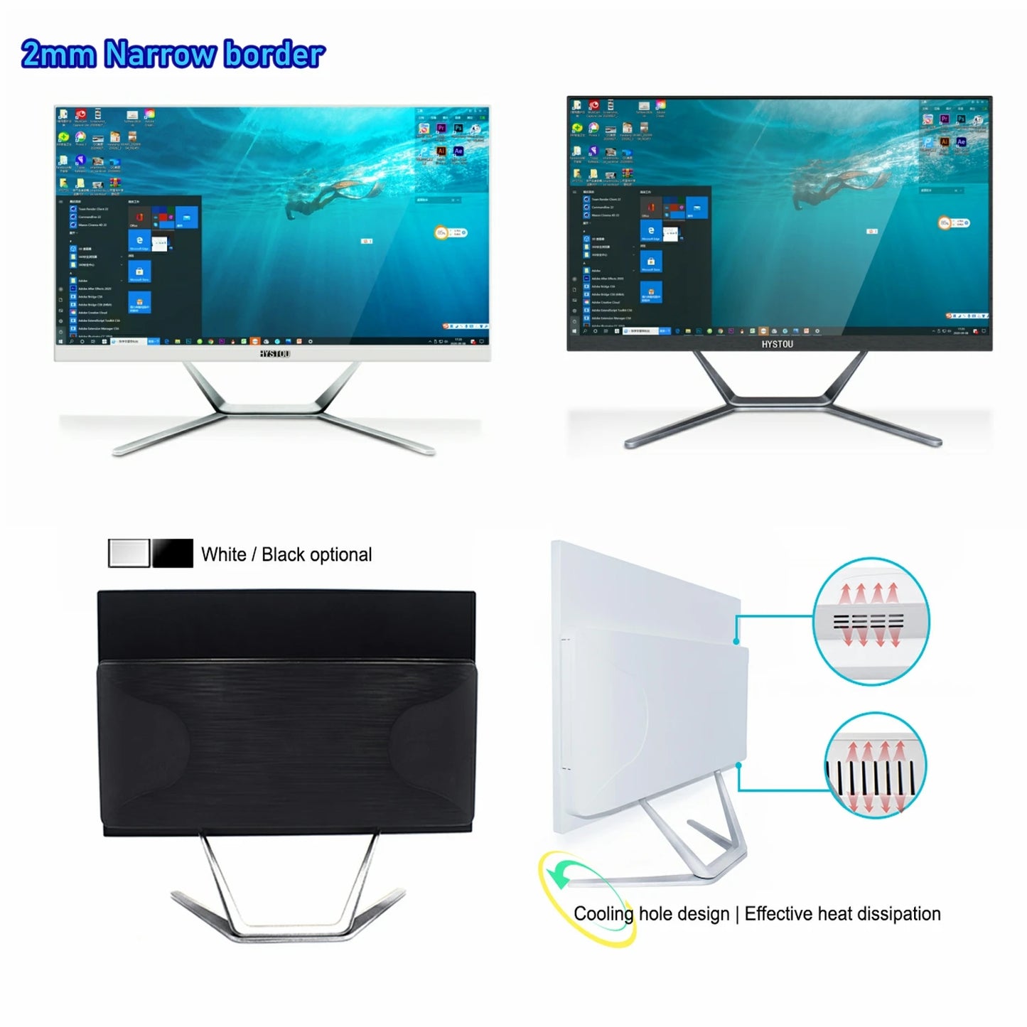 All in One PC 23.8 Inch Monitor Intel i7 Desktop Computer Windows 10 with 3M Camera for Gaming Office Using