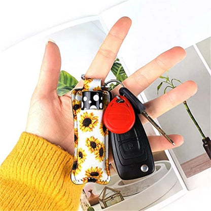 Portable Lip Balm Lipstick Packaging Bag Printed Lightweight  Storage Case Travel Home Organize Hanging Bag with Keychain