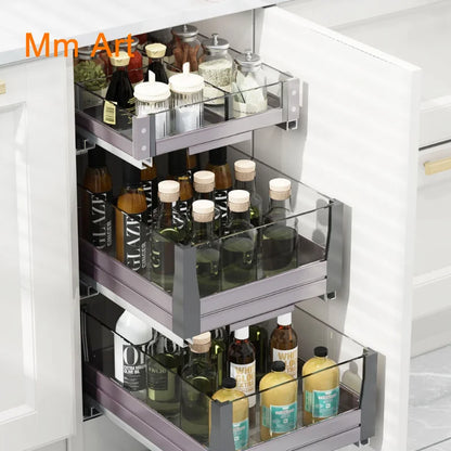 Seasoning Basket Kitchen Cabinet Split Tool Cart Kitchen Cabinet Shelf Storage