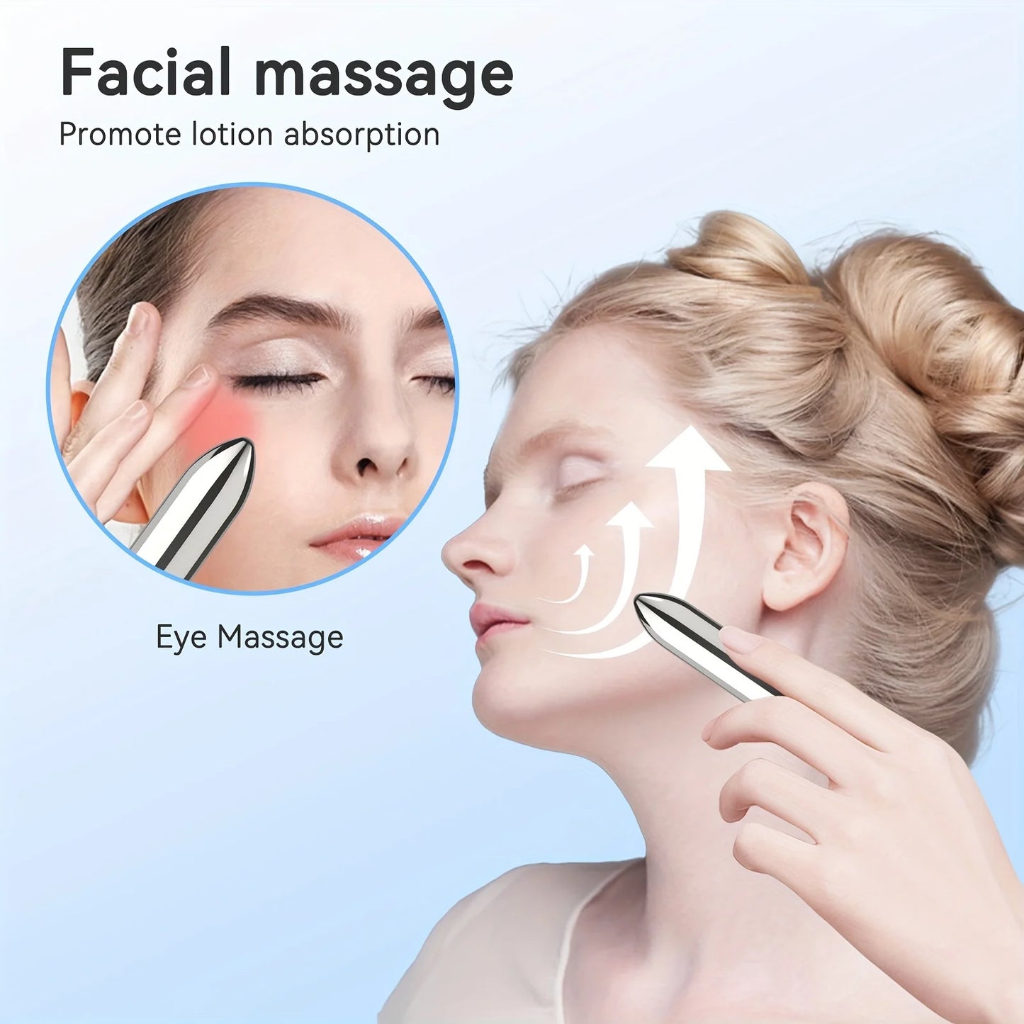 1pc Mini Vibrating Massager Facial And Eye Massage Treatment Promotes Lotion Absorption Portable For Home And Travel Beauty Tool