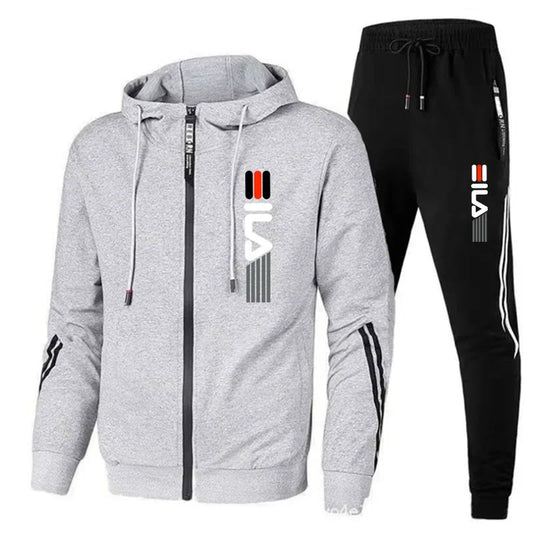 Zipper Hoodies+Sweatpants 2-Piece Set  Male Daily Casual Sports  Jogging Suit Tops or Pants Mens Tracksuit Clothes for Men