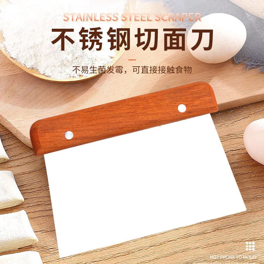 Stainless steel Bake Scraper Trapezoidal Cream Cake Dough Knife Scraper Household Kitchen Baking Tool Large Cutting Knife