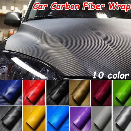 3D Carbon Fiber Car Stickers Roll Wrap Motorcycle DIY Styling Vinyl Colorful Decal for Car Exterior Interior Protection Film