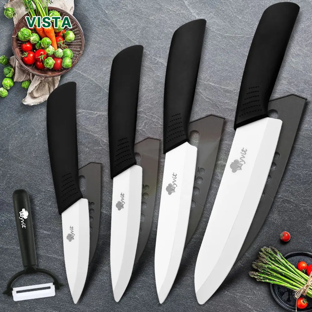 Ceramic Knives Kitchen knives 3 4 5 6 inch Chef knife Cook white zirconia blade Multi-color Handle High Quality