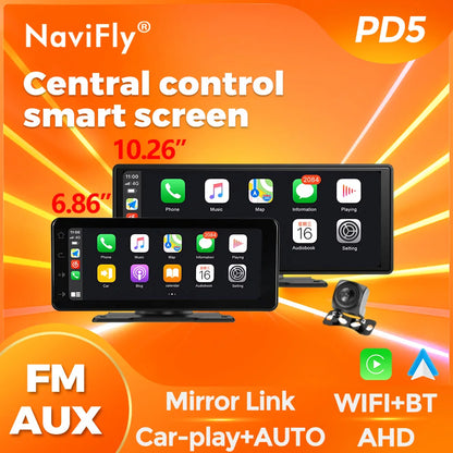 Navifly 6.86/10.26-inch car multimedia radio suitable for General Motors intelligent system touch screen carplay WiFi BT DPS FM