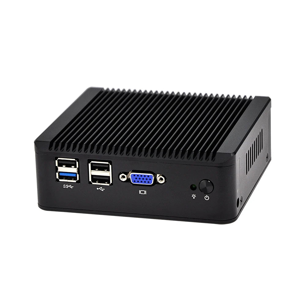 Qotom Barebone Mini PC Nano Itx J1900 N3540 4 intel lan Mini Computer pfsense Firewall  Server Linux Ubuntu Fanless Mini PC