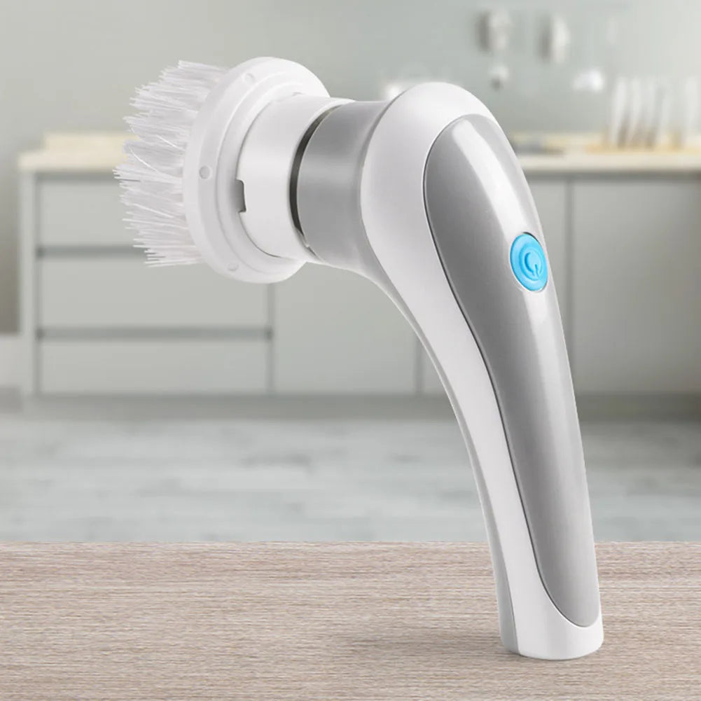 Electric Clean Brush Multifunctional Wireless Clean Brush 360 Degree Rotation 3 Replaceable Brush Heads Bathroom Kitchen Cleaner