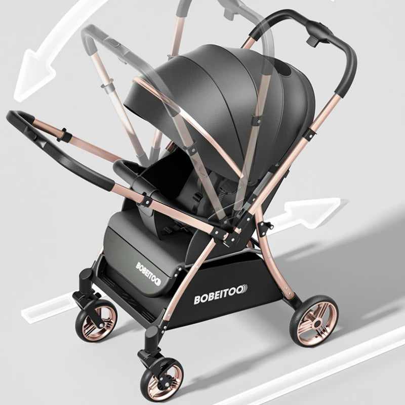 High Landscape Baby Carriage Lightweight Foldable Two-way Newborn Baby Stroller Multifunctional Four Wheel Stroller Baby Car