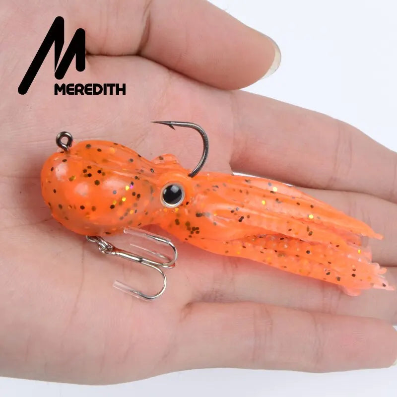 MEREDITH Built-in Counterweight Fishing Lure 23g 9cm Long Tail Soft Octopus Artificial Silicone Soft Bait