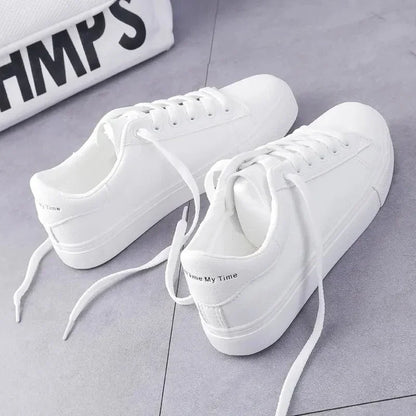 2024 Women's Vulcanize Shoes White Shoes Women Running Spring Autumn Fashion Breathable Lace-Up Casual Sneakers Zapatos De Mujer