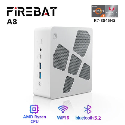 FIREBAT A8 Ryzen7 8845HS 16GB 512GB DDR5 WiFi6 BT5.2 USB4 AI Application MiniPC AMD R7 PCIE4.0 Mini PC Desktop Computer Gamerng