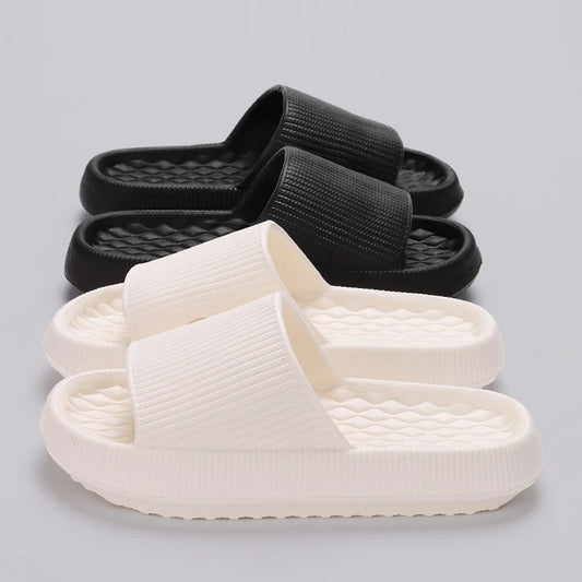 Lucyever 2024 Summer Non-slip Soft Cloud Slippers Women Comfy Eva Thick Platform Slides Woman Couple Bathroom Home Flip Flops 45