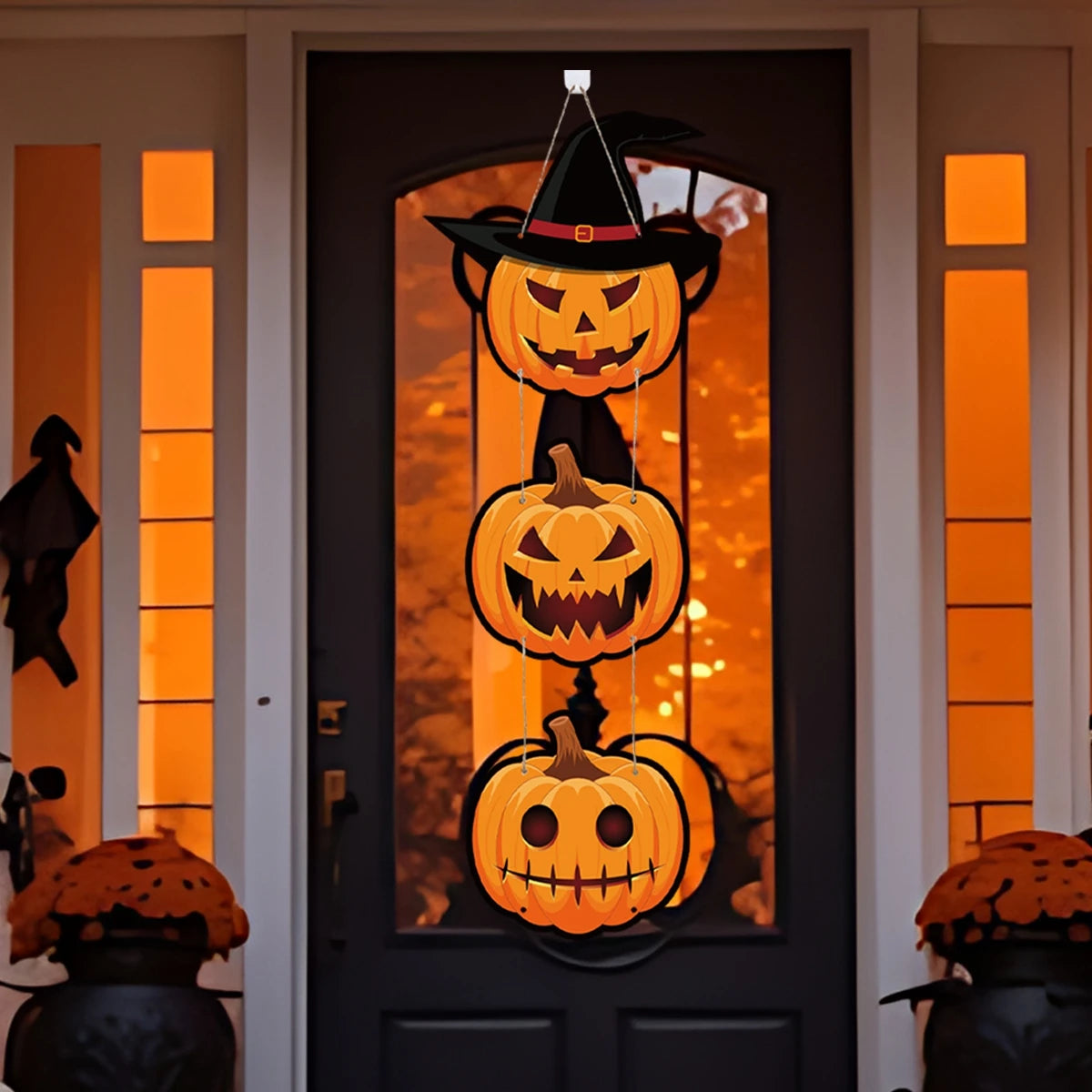 Halloween Door Hanging Pendents Party Decors Pumpkin Ghost Bat Happy Halloween Ghost Horror Party Decorations for Home 2024