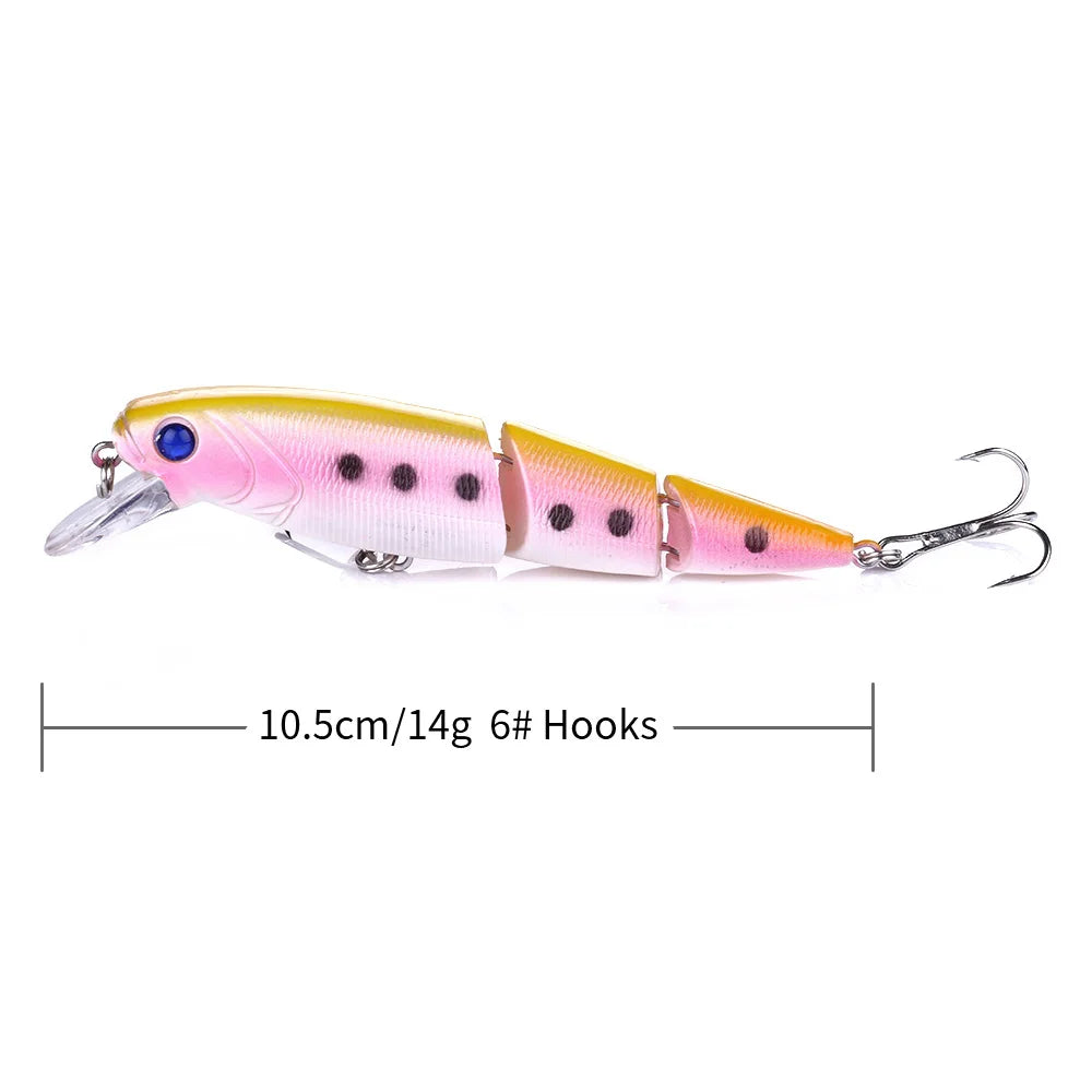 1PCS Multi Section Sea Bass Hard Fishing Lure 3D Fish Eyes Crankbaits Minnow Fake Artificial Bait Suit For Fishing Carp Tackle