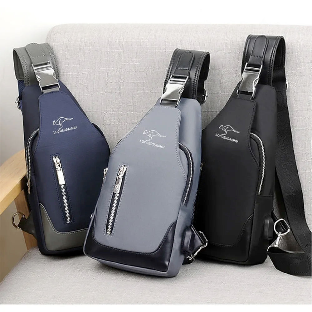 Men's Chest Bag New Fashion Korean Style Casual Sports Water Proof Oxford Chest Crossbody Bags for Men Shoulder Messenger Bag