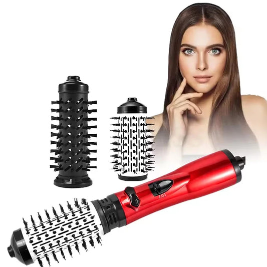 Hot Air Brush Design 3-In-1 Rotating Electric Hair Straightener Curling Comb Roller One-Step Electric Ion Hair Brush