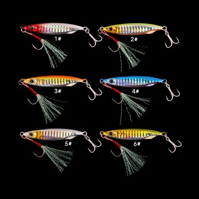 BURLE Fish Jig High Quality Bass Lure Deep Sea Knife Metal Slow Jig Lure Saltwater Fast Sinking Fishing Lures