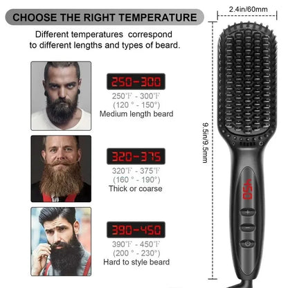 3 in 1 Electric Straightener Beard Straightener Hair Straightener With Teeth Curly Beards Magic Brush Comb For Man and Women