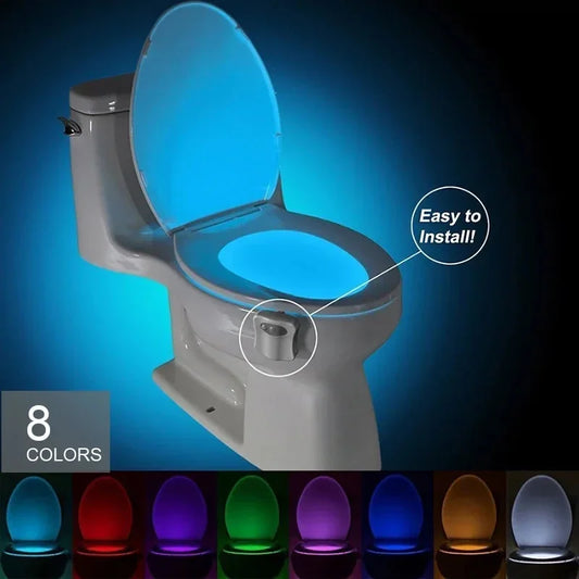 8 Color Toilet Night Light Atmosphere Backlight Toilet Hanging Seat Lamp With Human Body Intelligent Sensor Bathroom Toilet