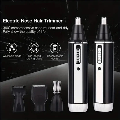 1PC-Multi Functional Beauty Alecoy Four in One Electric Nose Hair Trimmer, Perfect Solution for Sideburns Shaving, MEN'S Care