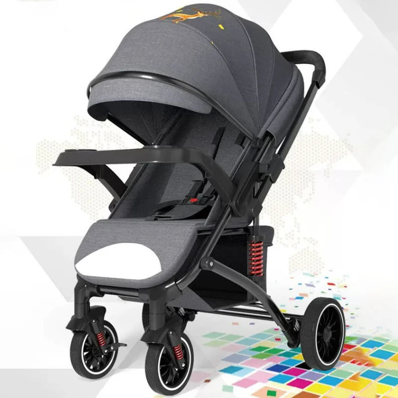 Baby Cart Sit and Lie Lightweight Foldable Two-way Baby Stroller Shock-absorbing Simple Newborn Baby Car High View Stroller