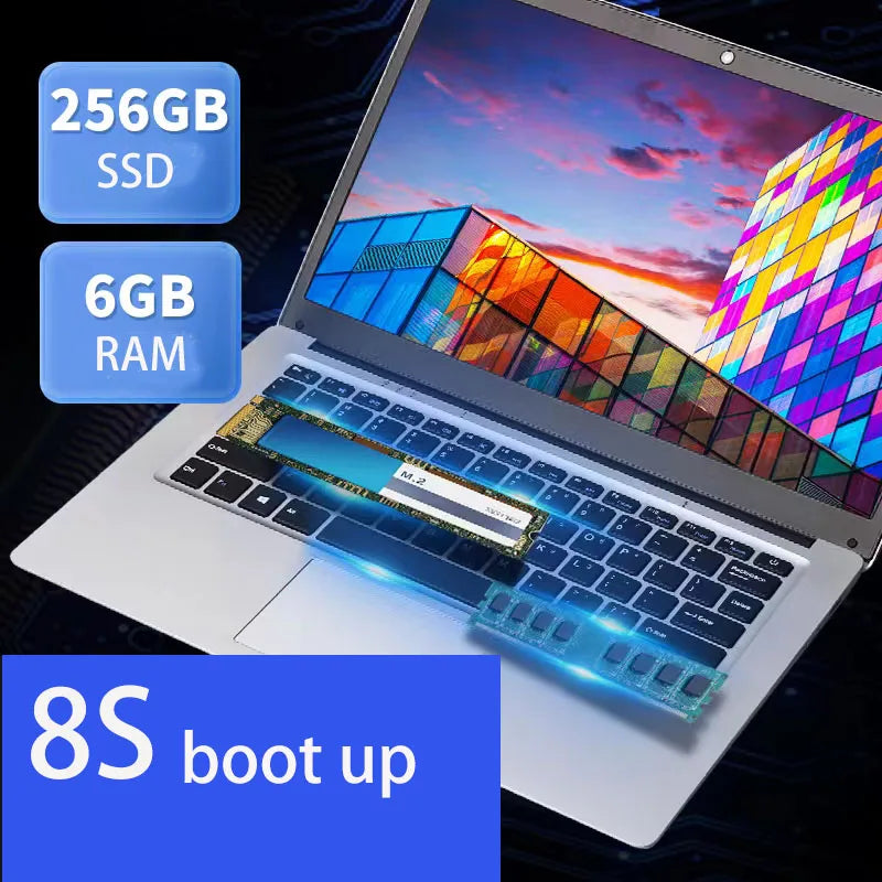 GMOLO 14 inch Hot selling Laptop Notebook for School Students Netbook 6GB RAM 192GB/320GB SSD Russian Freeshipping Windows 10