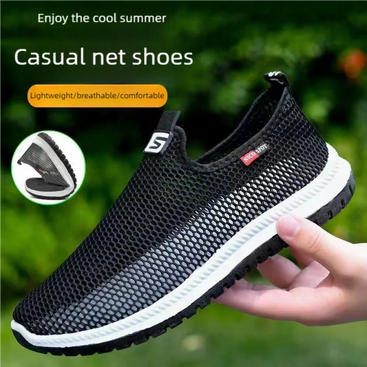 Men's breathable lightweight casual mesh sports shoes summer outdoor soft sole running shoes fashion walking shoes male sneakers