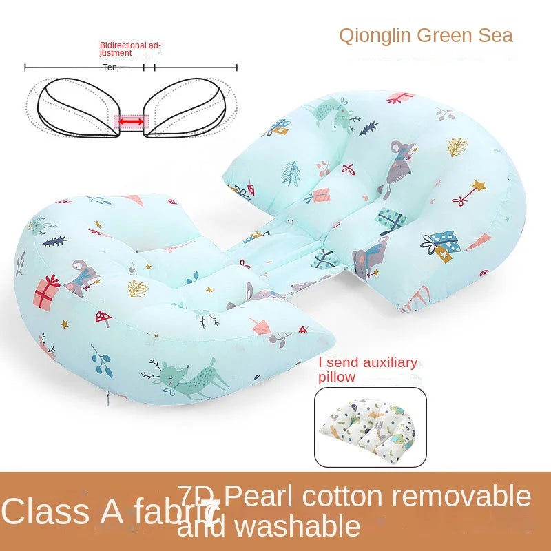 Multifunctional U-Shaped Maternity with Removable Cotton Cover Pregnant Women Pillow Waist Support Side Sleeping Cushion