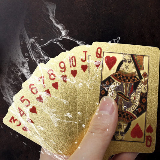 24K Gold Playing Cards Plastic Poker Games Deck Quality Set Waterproof Board Game Magic Poker Box packed Party Family Home Gifts