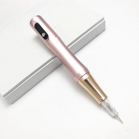 High Quality PInk LED Permanent Makeup Tattoo Eyebrow Machine With Screw Needles Cartridge