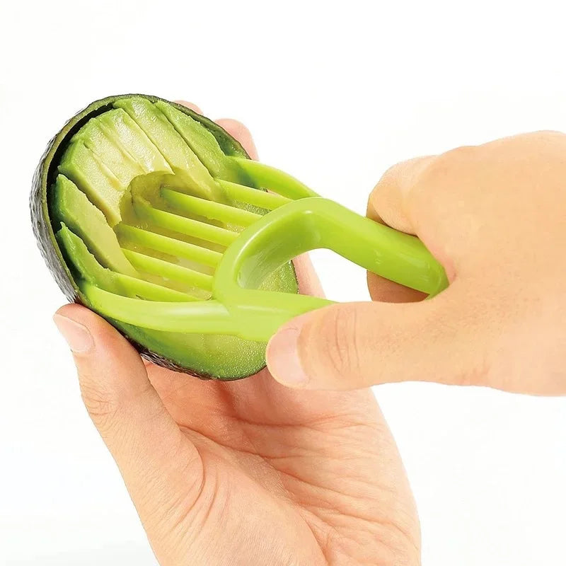 3 In 1 Avocado Slicer Shea Corer Butter Fruit Peeler Cutter Pulp Separator Plastic Knife Kitchen Vegetable Tools Kitchen Gadgets