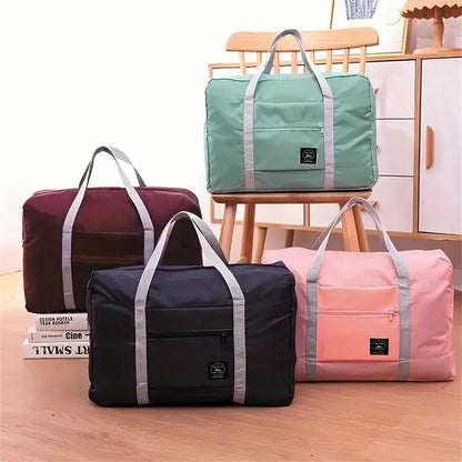 Foldable travel luggage bag, portable high-capacity luggage bag with zipper, home storage for easy carrying and storage