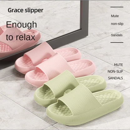 Women's Thick Platform Cloud Slippers EVA Soft Sole Pillow Slides Summer Beach Flip Flops Women Non Slip Bathroom Home Slippers