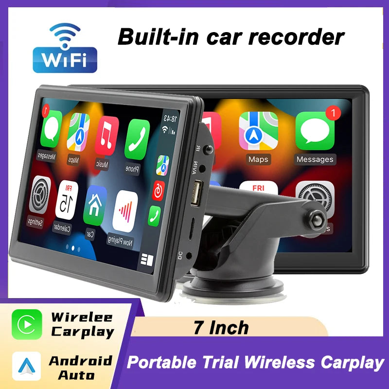 Portable Car Radio Multimedia Video Player 7 Inch Wireless Carplay Android Car Intelligent Systems Touch Screen Universal