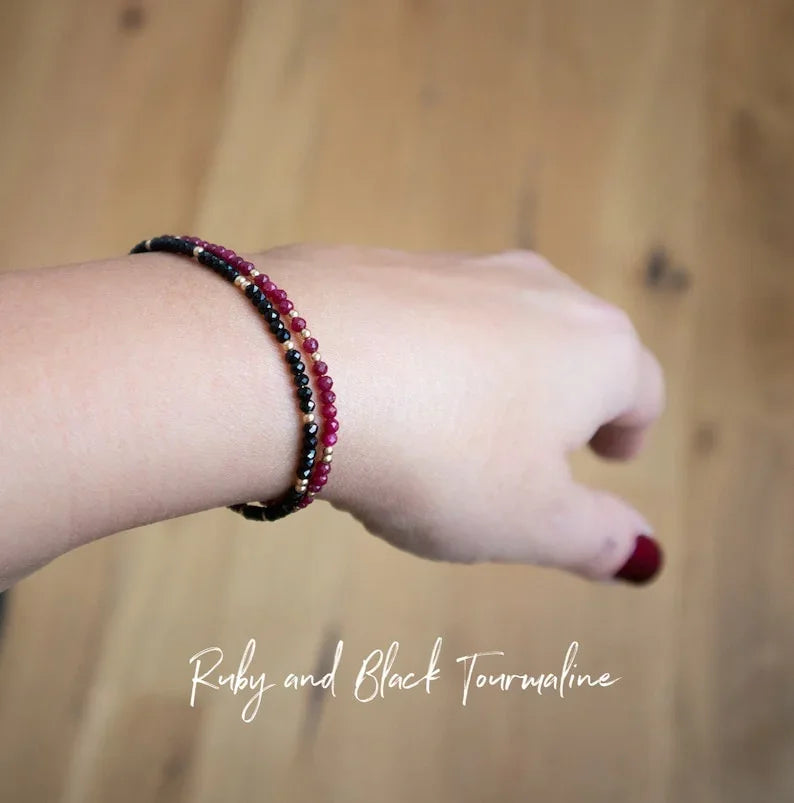 Black Tourmaline Bracelet, Same Protection for Women, Exquisite Black Tourmaline Jewelry, Black Tourmaline Crystal