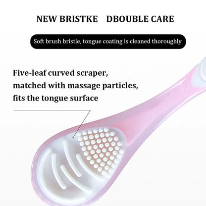 Double Side Tongue Cleaner Brush For Tongue Cleaning Oral Hygiene Tools Tongue Scraper Toothbrush Fresh Breath