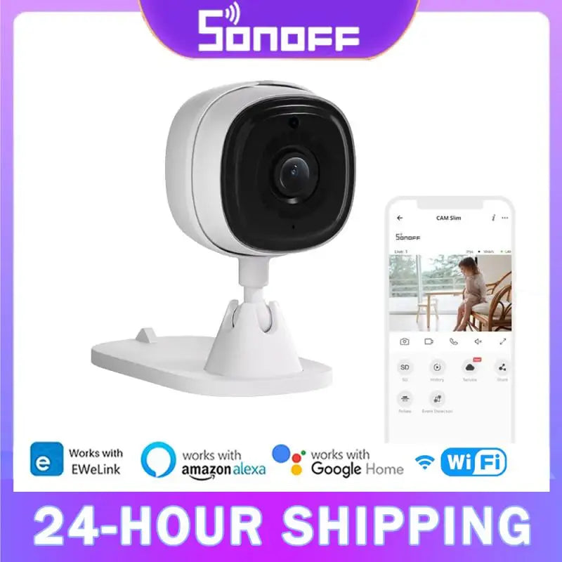 SONOFF 1080P HD Wi-Fi IOT Camera CAM Slim Smart Home Security Motion Detection Alarm Scene Linkage Via EWeLink Alexa Google Home