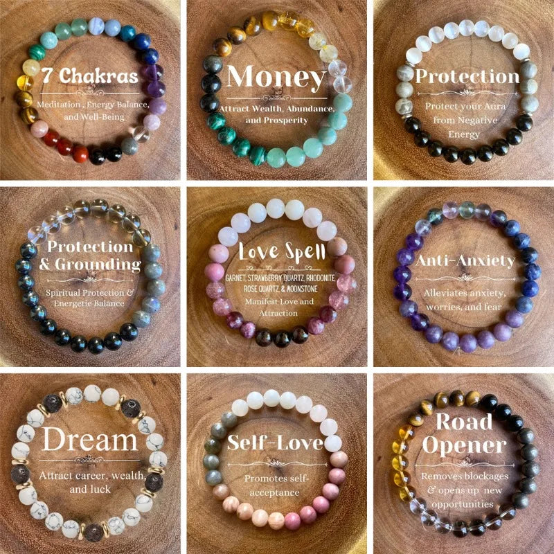 Classic Natural Stone Wealth Love Lucky Bracelet for Men and Women Fashion Original Stone Beading Creative Strings Jewelry