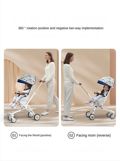 New Lightweight stroller can be carried on the plane baby stroller foldable Can sit and lie down baby trolley car four wheels