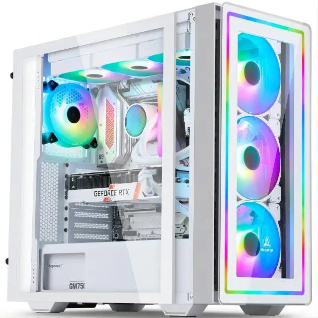 Aotesier Gaming PC core A8 7680 CPU With 16G RAM 500 G SSD  ATX/ITX/M-ATX full view side panel Temper Glass Front Gaming pc game